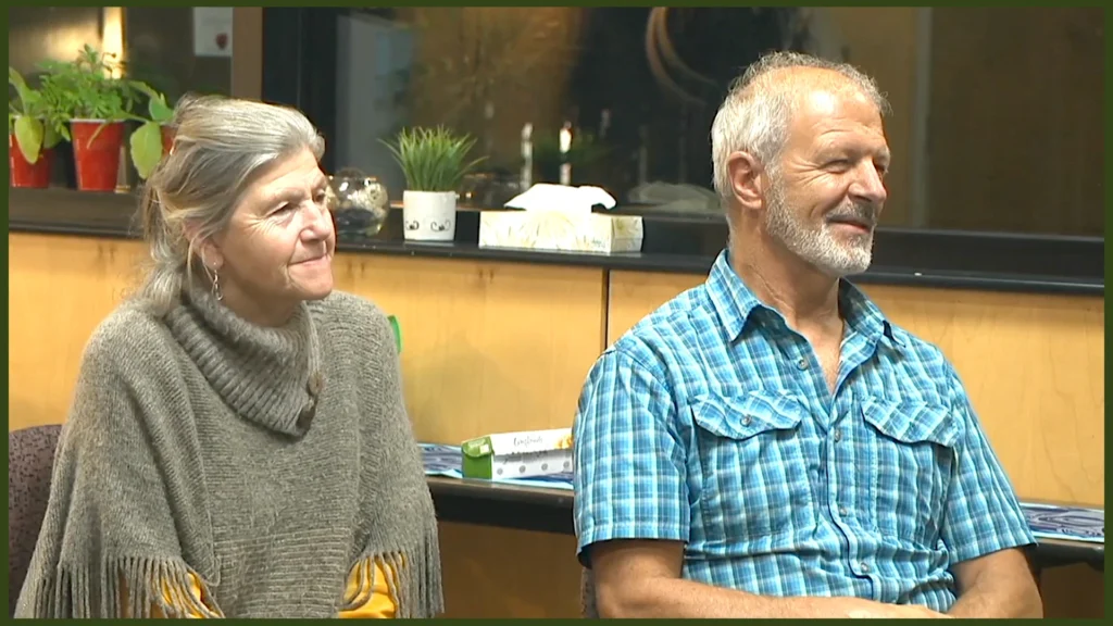 Jewel and Lucien listen to Elder Jane